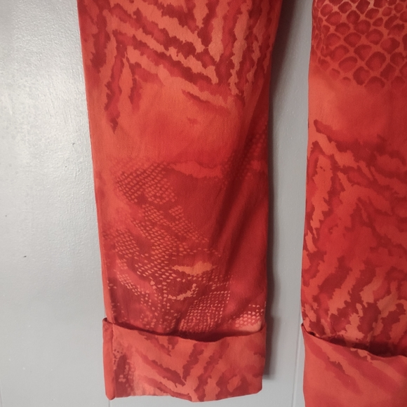 FREE w/ Bundle VN Votre Nom Jeans Red Patterned Cuff Bottomed Jean Capris 40 - Picture 10 of 14